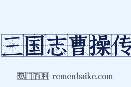三国志曹操传是什么意思的图片